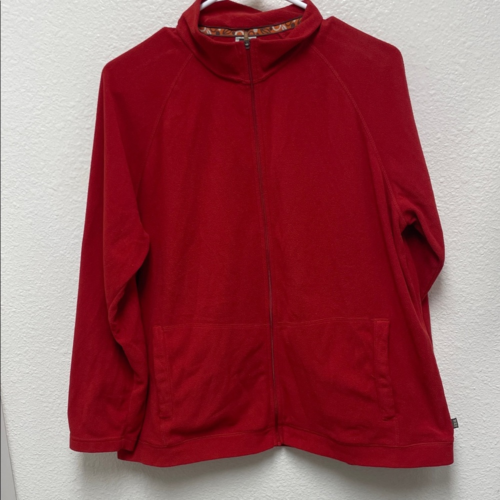 REI Women's Red Zippered Lightweight Fleece Jacket 1X with Pockets